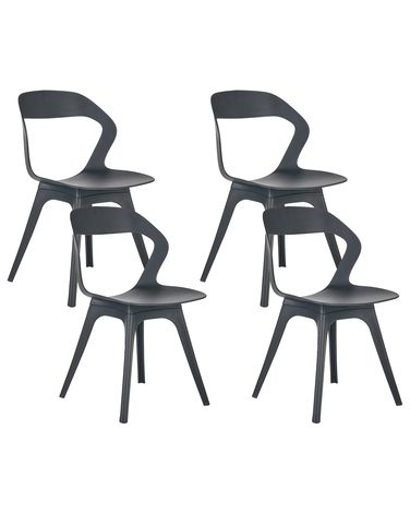 Lot de 4 chaises de jardin LACHANIA Noir