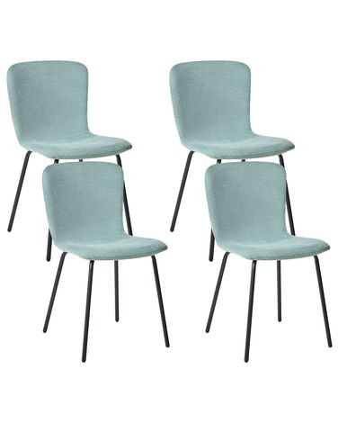 Lot de 4 chaises de salle à manger CALDWELL Tissu Vert menthe
