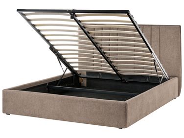 Lit ottoman Tissu TARASCON 140 x 200 cm Taupe