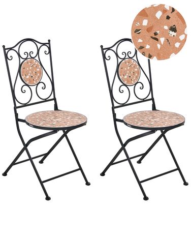 Lot de 2 chaises de jardin ADRANO Pliant Métal Noir