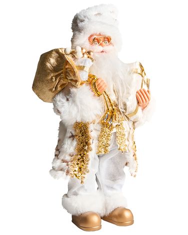 Kerstdecoratie STRAUMSFJORDEN Kerstman 40 cm Wit/goud