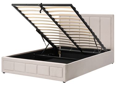 Ottoman Bed Fabric QUIBERON 140 x 200 cm (EU Double) Beige