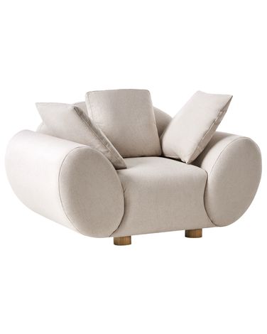 Fauteuil RINGEL met kussens Stof Lichtbeige