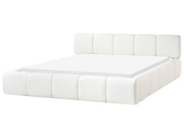 Lit avec sommier Tissu ORVILLE 180 x 200 cm Blanc cassé