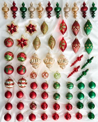 Lot de 70 boules TWINKLE Verre Rouge/vert