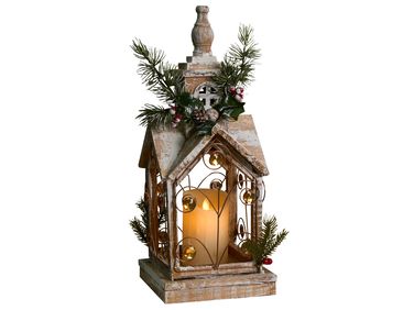 LED lantaarn SYVANSI Kerstpatroon 46 cm Lichtbruin