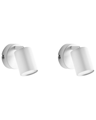 Lot de 2 lampes murales NYANDO Métal Blanc
