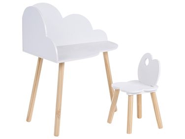 Kindertafel en stoel set CLOUDY Wit