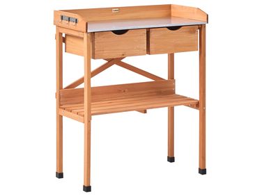 Potting Bench RAVANUSA Fir Wood 89 cm 77 cm Light Brown