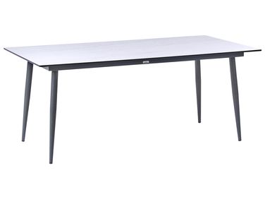 Garden Dining Table TOLENTINO 180 cm 90 cm Stone Effect Travertine Effect