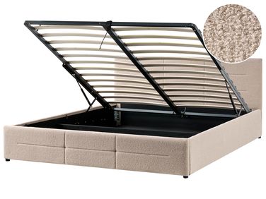 Lit ottoman Bouclé MASSOGNES 180 x 200 cm Beige