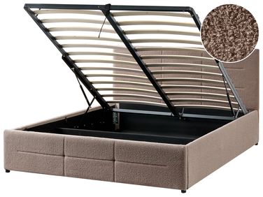 Lit ottoman Bouclé MASSOGNES 140 x 200 cm Taupe