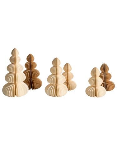 Lot de 6 décorations de Noël RANELVA Arbre de Noël 14/19/25 cm Marron/beige