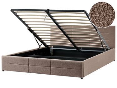 Lit ottoman Bouclé MASSOGNES 180 x 200 cm Taupe