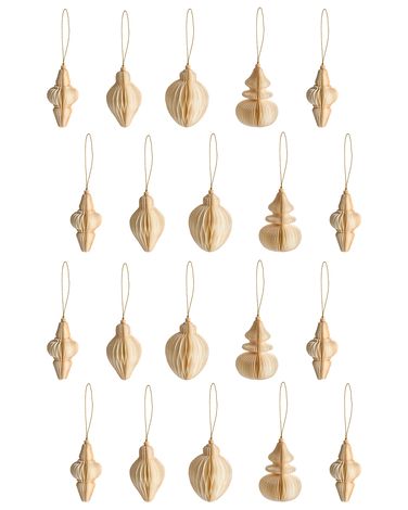 Lot de 20 décorations pour sapin de Noël ALTAELVA Papier Beige