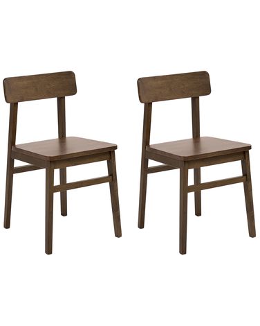 Lot de 2 chaises de salle à manger GORRE Bois Marron foncé
