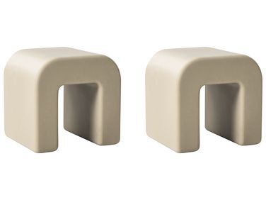 Lot de 2 tables d'appoint MOZIA Vert olive Beige