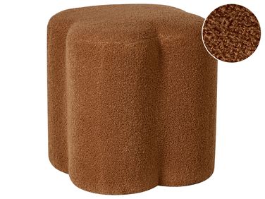 Pouf MANCOS Bouclé Marron doré