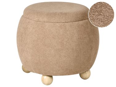 Poef met opbergruimte ANNABELLA Bouclé Lichtbruin