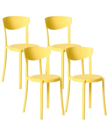 Lot de 4 chaises de jardin VIESTE Jaune