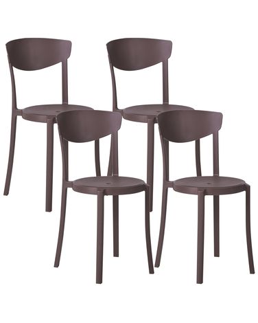 Lot de 4 chaises de jardin VIESTE Marron