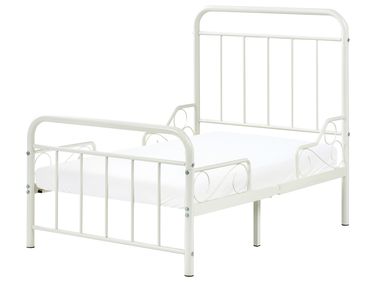 Lit d'enfant extensible Métal ANAIS 90 x 200 cm Blanc cassé