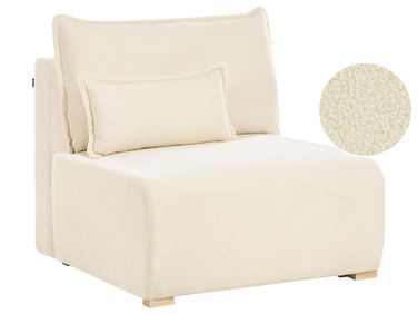 Module fauteuil NERBO Bouclé Blanc cassé avec rangement