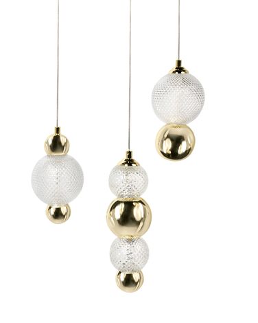 Lampes suspension à 3 lumières SORA LED Verre Doré