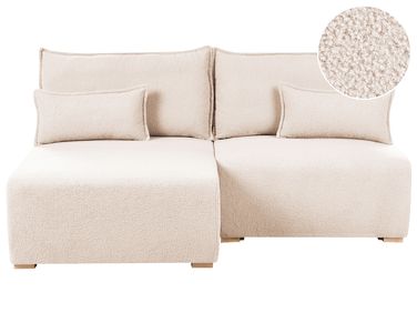 Modular Corner Sofa NERBO Boucle Beige Right Hand