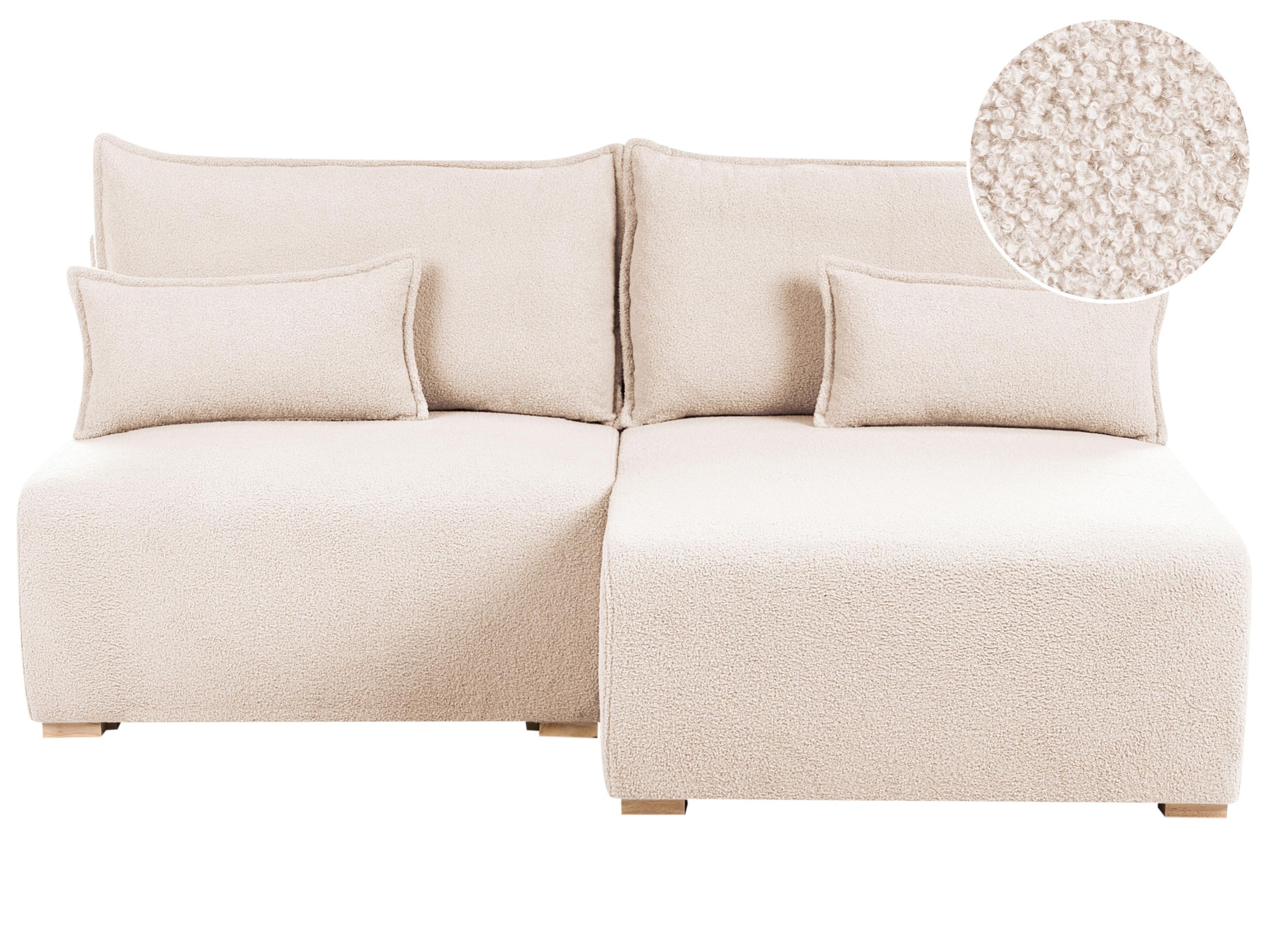 Modular Corner Sofa NERBO Boucle Beige Left Hand