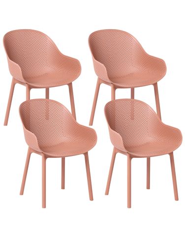 Lot de 4 chaises de jardin TIGGIANO Corail