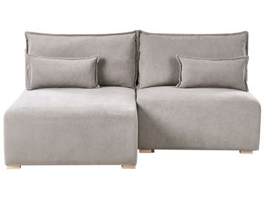 Modular Corner Sofa NERBO Fabric Grey Right Hand