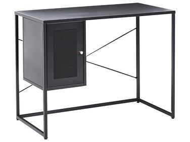 Home Office Desk HARJO Black 100 cm 50 cm with Storage