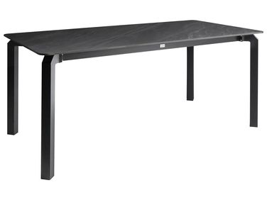 Garden Dining Table FELETTO 180 cm 90 cm Stone Black Marble