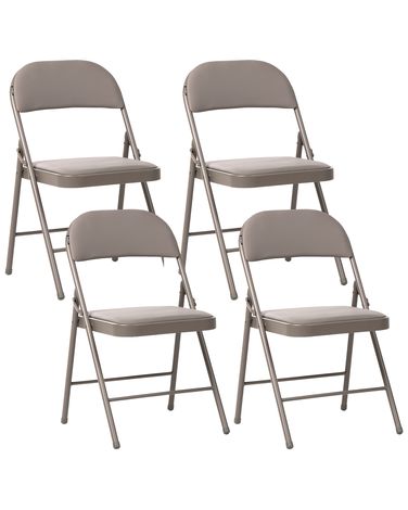 Set van 4 klapstoelen SHASTA Metaal Taupe