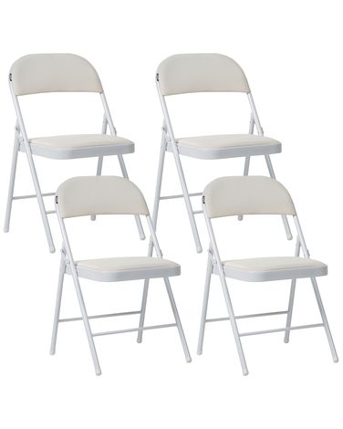 Lot de 4 chaises pliantes SHASTA Métal Blanc