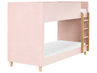 Lit superposé Velours CHOCQUES 90 x 200 cm Rose pastel