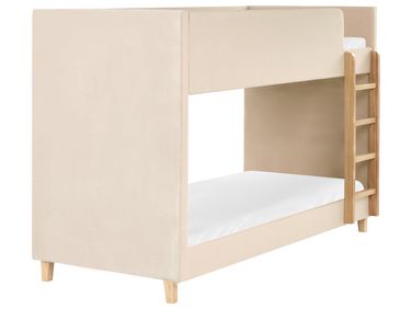 Lit superposé Velours CHOCQUES 90 x 200 cm Beige clair