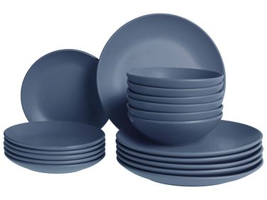 Set de 18 couverts de table VIVANI Grès Bleu