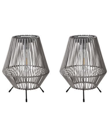 Lot de 2 lanternes à énergie solaire VUNGU 27 cm Gris