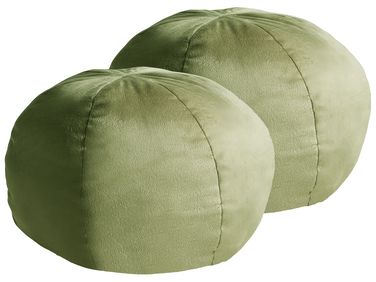Lot de 2 coussins décoratifs SALVIA Velours 33 x 33 cm Vert olive Unicolore