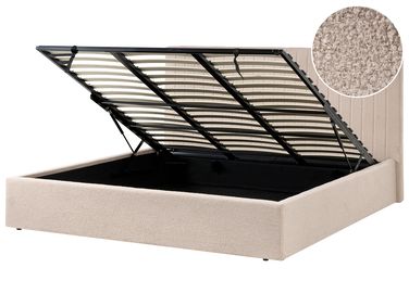 Lit ottoman Bouclé VION 180 x 200 cm Beige