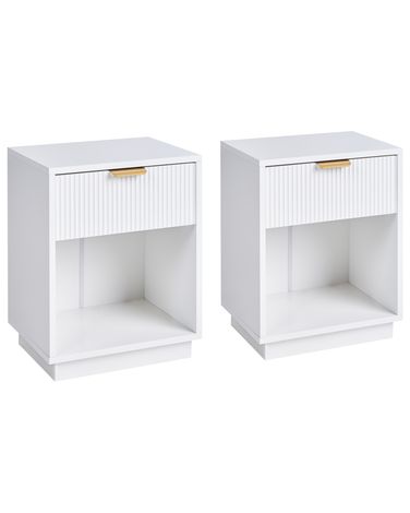 Set of 2 Bedside Tables SUMMERVILLE White