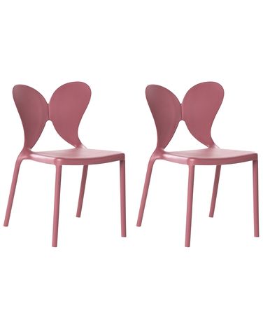 Lot de 2 chaises de jardin LARISSA Empilable Rose