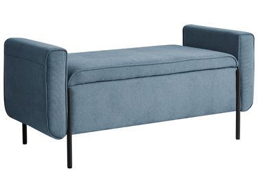 Bankje met opbergruimte LEWES Stof Blauw
