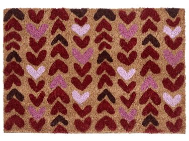 Paillasson TIMOLAN Naturel 40 x 60 cm Cœur Fibre de coco