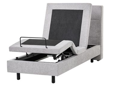 Lit réglable Tissu VICEROY 80 x 200 cm Gris clair