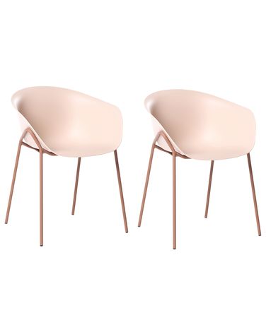 Lot de 2 chaises de jardin METEORA Matière synthétique Beige
