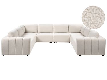 Modulaire U-vormige bank 8-zits KIVVIK Bouclé Gebroken wit