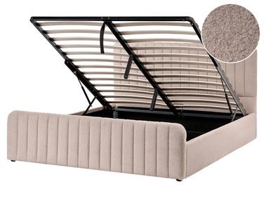 Lit ottoman Bouclé LUNAN 160 x 200 cm Beige